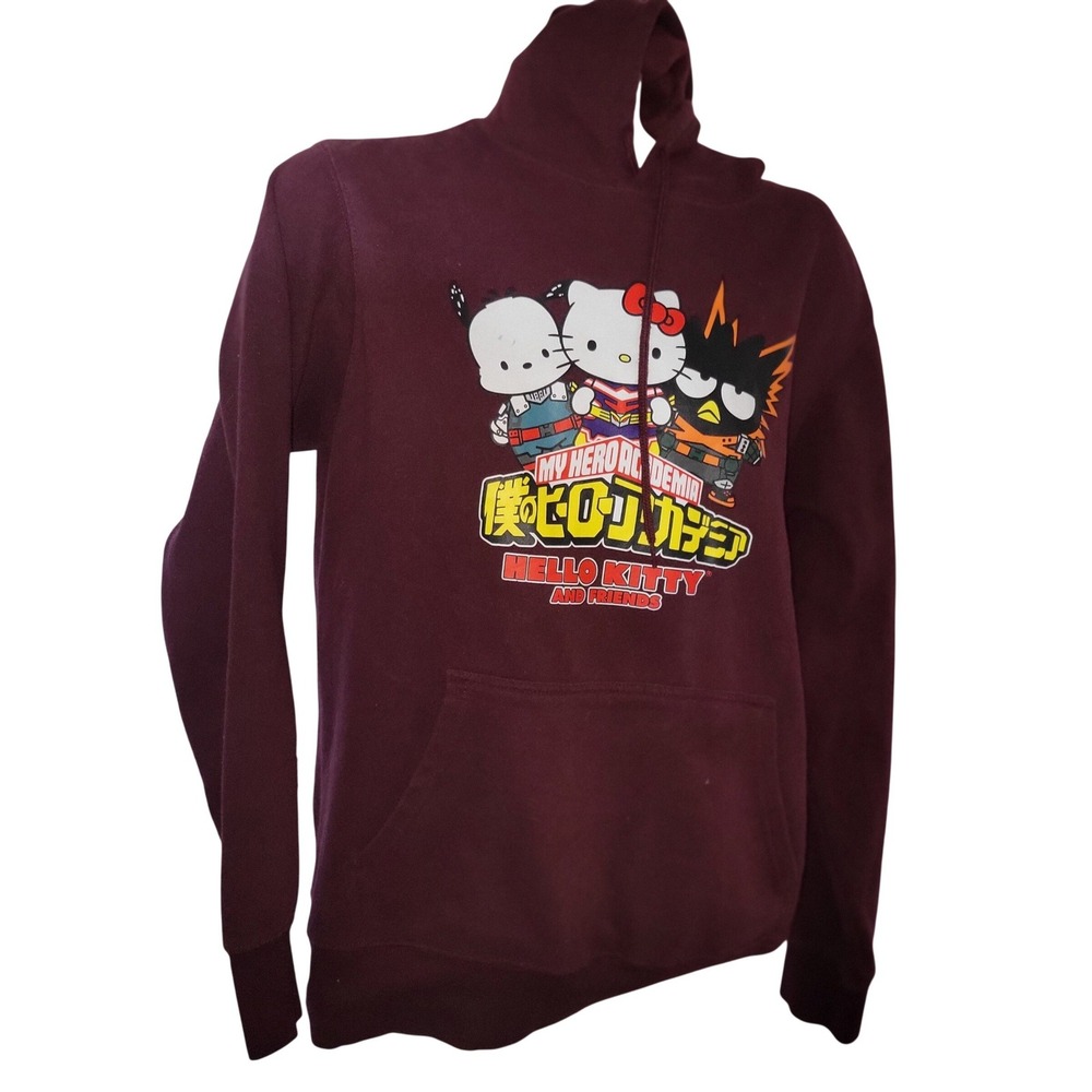 My Hero Academia Hello Kitty‎ and Friends Burgundy Hoodie sweatsuit streetwear